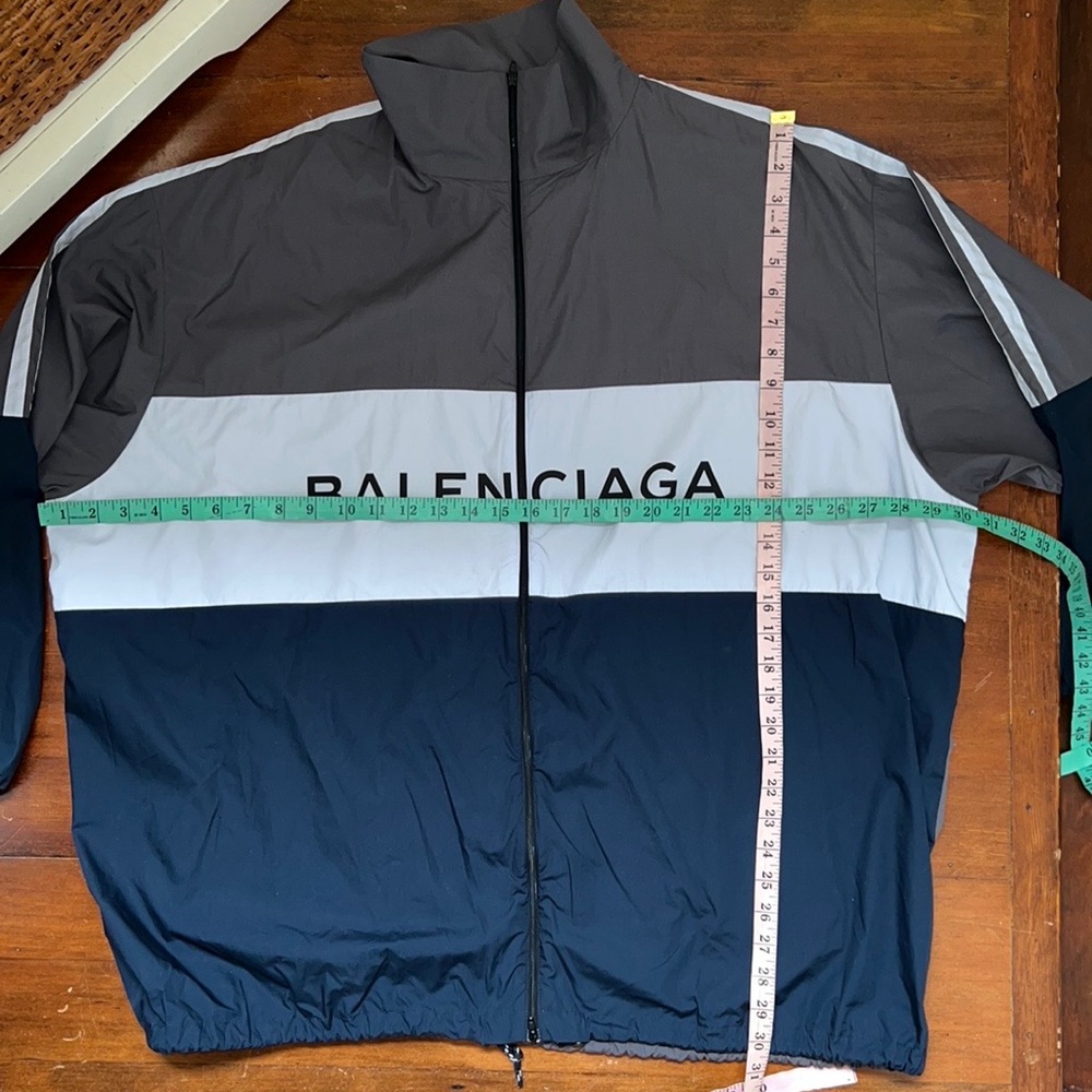 BALENCIAGA Colorblocked Cotton Oversized Track Jacket - Picture 9 of 16